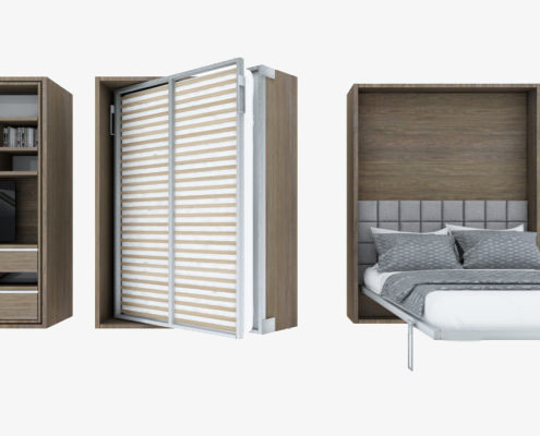 Mechanizm Smartbed O podwójne poziome łóżko w szafie