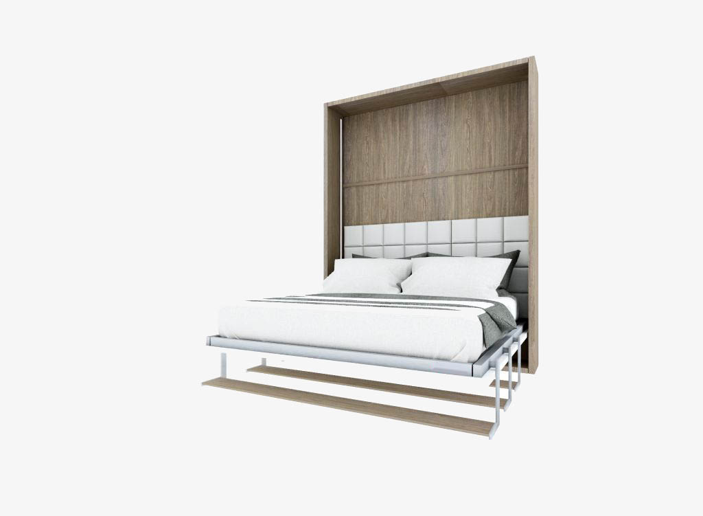 Rozlożone Mechanizm Smartbed Book pionowe łóżko w szafie z półkami