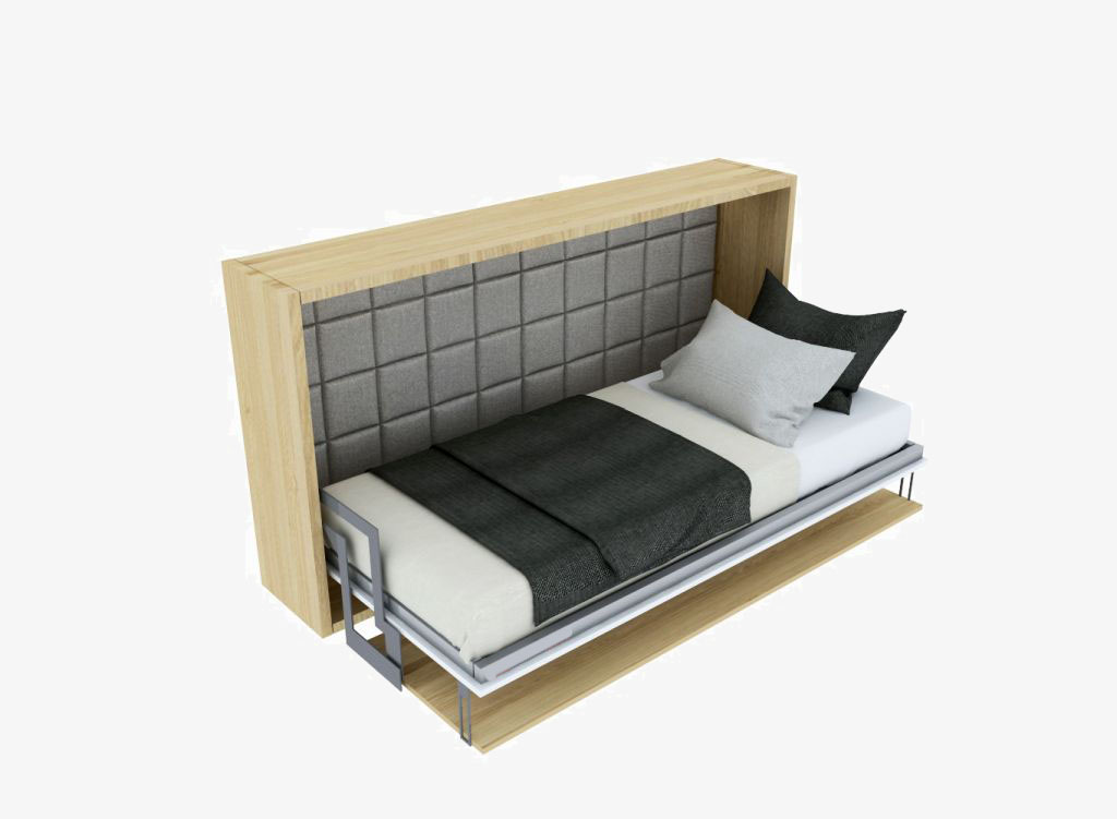 Mechanizm Smartbed Single poziome łóżko schowane w szafie z biurkiem